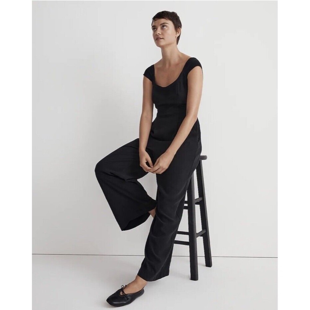 Madewell Cap-Sleeve Crop Wide-LegJumpsuit NWT Size 2